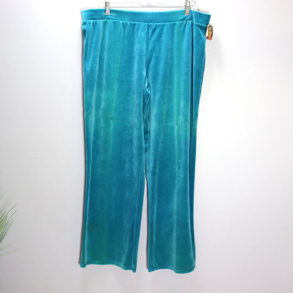 Vintage Hanes Teal Velour Lounge Pants Deadstock NWT Y2K‎ Minimalist XL